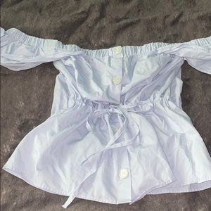 H&M Baby Blue Strapless shirt